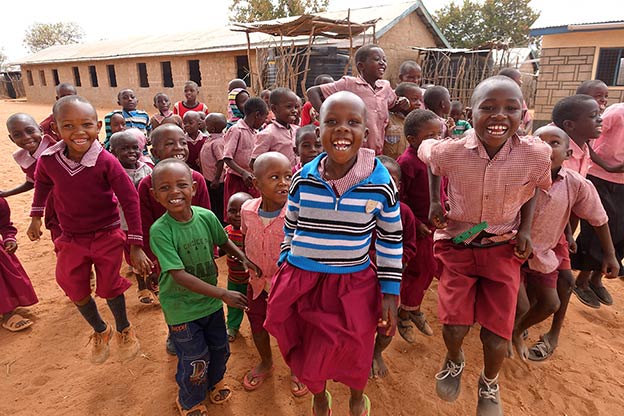 Happy children at Mboti School, Kenya